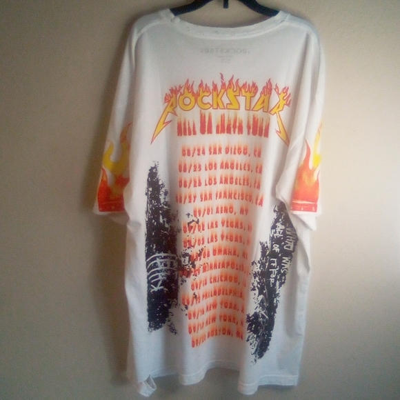 Nwot Rockstar Sushi Heavily Distress Flame Graphic Tee - Picture 13 of 17